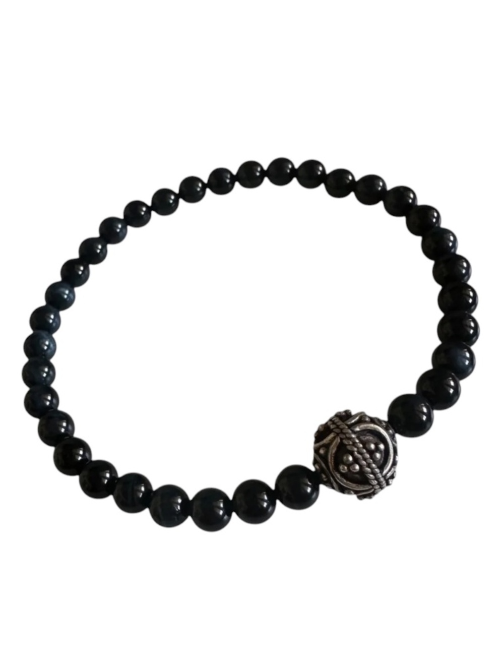 Classic Men’s Navy Tiger Eye Stretch Bracelet Tibetan Silver Beaded Bracelet